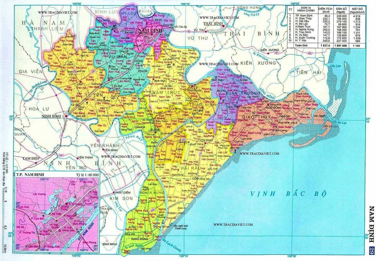 Bản đồ Nam Định & thông tin quy hoạch mới nhất 2023