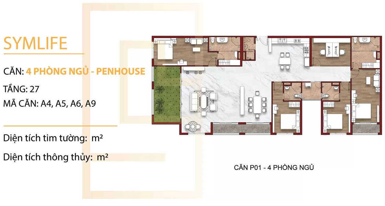 Thiết kế căn hộ Penthouse phòng ngủ dự án Symlife Thuận An